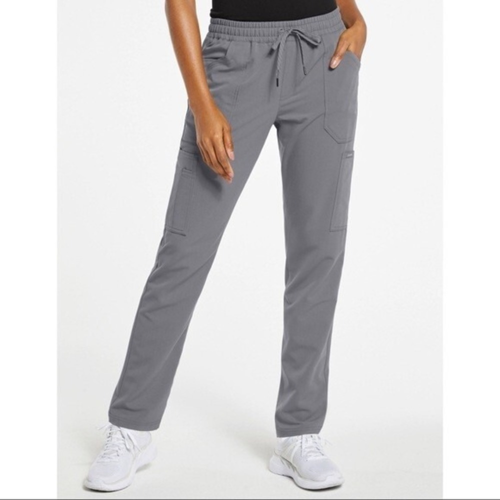Jaanuu Scrub Pants Size 2XL Gray Stretch Slim Cargo Health Professional